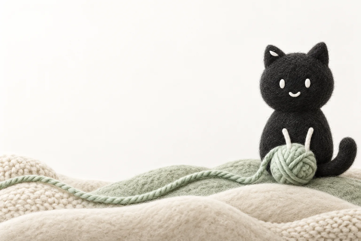 Charlie, le chat de Ciblup, avec sa pelote de laine